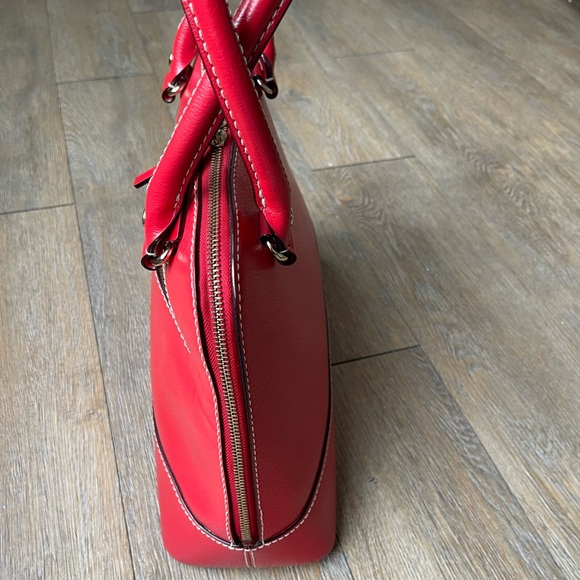 Kate Spade - Women’s - Deep Red Structured Bowler Handbag - Picture 5 of 13